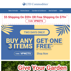 Garden Inspiration 🌼 Buy 3 Items, Get 1 Free