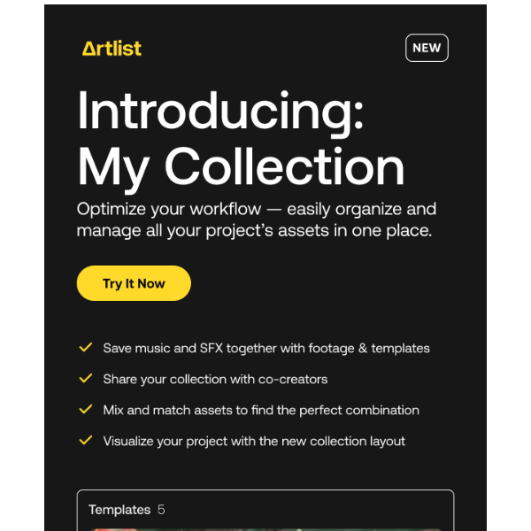Artlist.io, now you can manage all your project’s assets in one collection