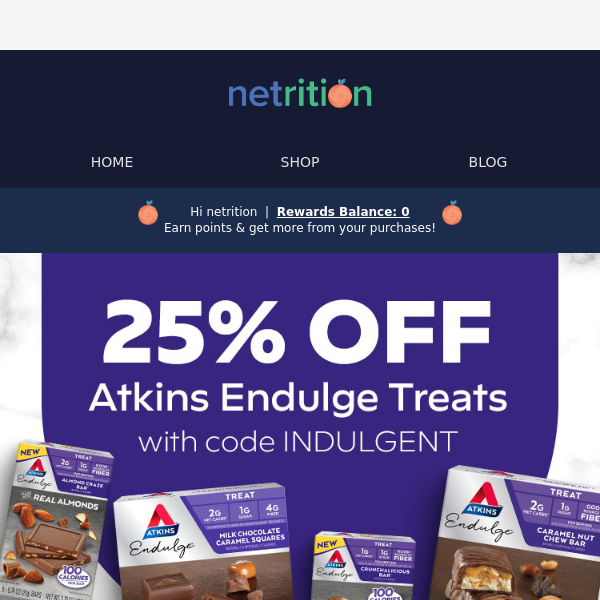 ⚠️FINAL HOURS⚠️ Don't miss out on 25% OFF Atkins Endulge Treats