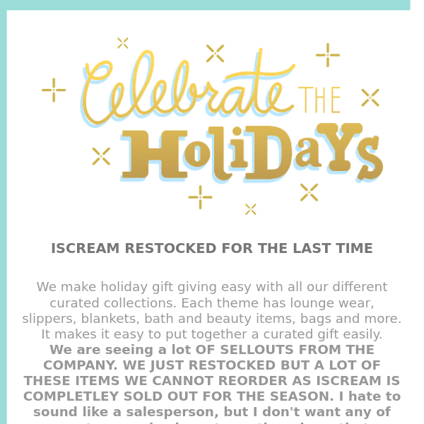 Iscream Restocked - Holiday Gift Collections