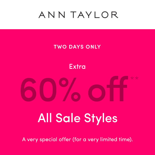 Extra 60% Off All Sale Styles!