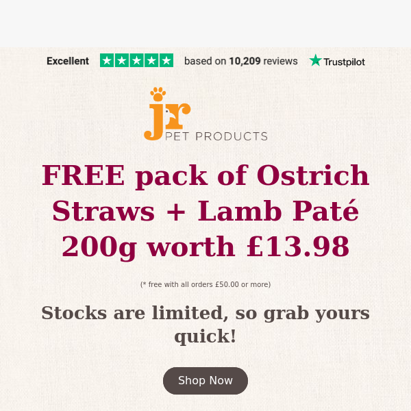 Free Paté & Ostrich Straws - Natures Stuffables