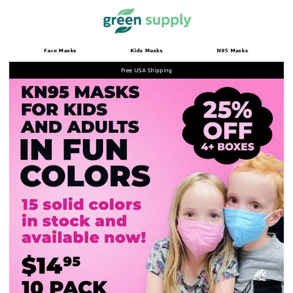 🔵🟣😷Colorful KN95 Masks for Kids and Adults!