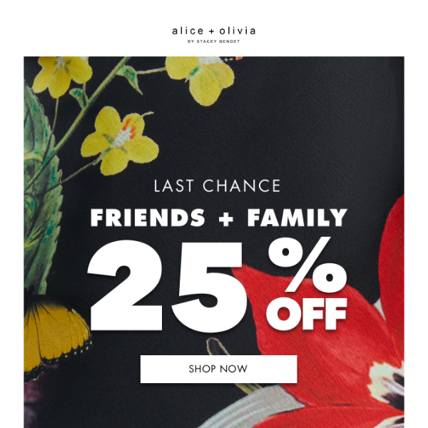 LAST CHANCE to Shop 25% OFF!