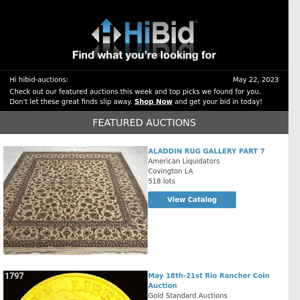 Monday's Great Deals From HiBid Auctions - May 22, 2023