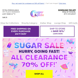 70% OFF ALL CLEARANCE >>Sugar Sale is on!