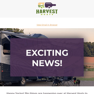 Check Out The Latest Harvest Hosts News!