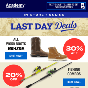 30% Off All Brazos Work Boots