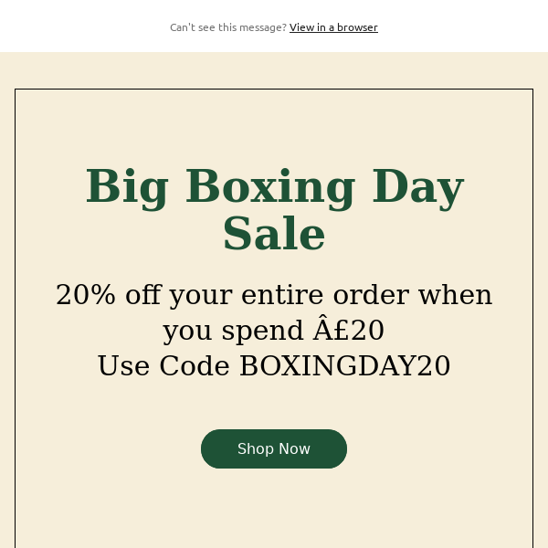 Big Boxing Day Sale