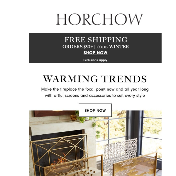 Free shipping + new looks for a photo-worthy fireplace