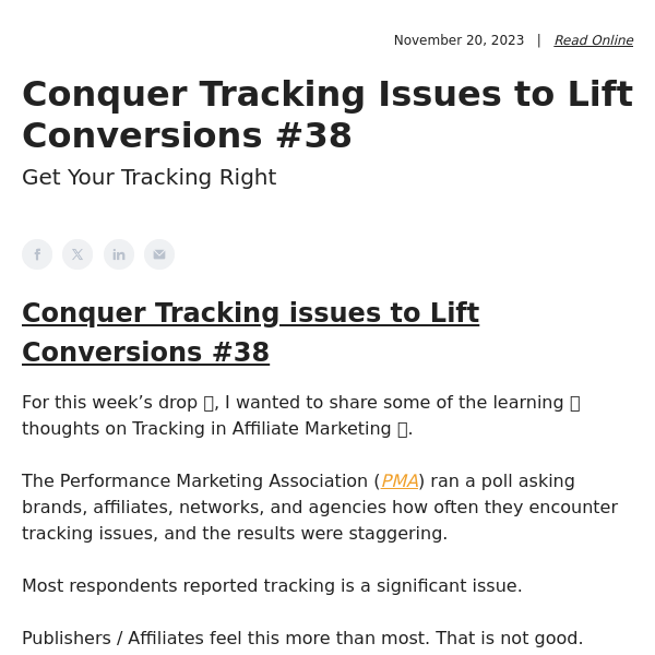 Conquer Tracking Issues to Lift Conversions #38