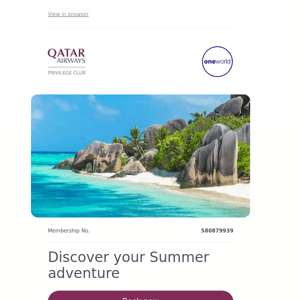 Qatar Airways , discover your Summer adventure