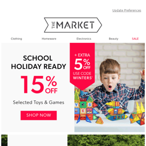 School Holidays Ready - up to 15% off Toys & Games, Activities + More