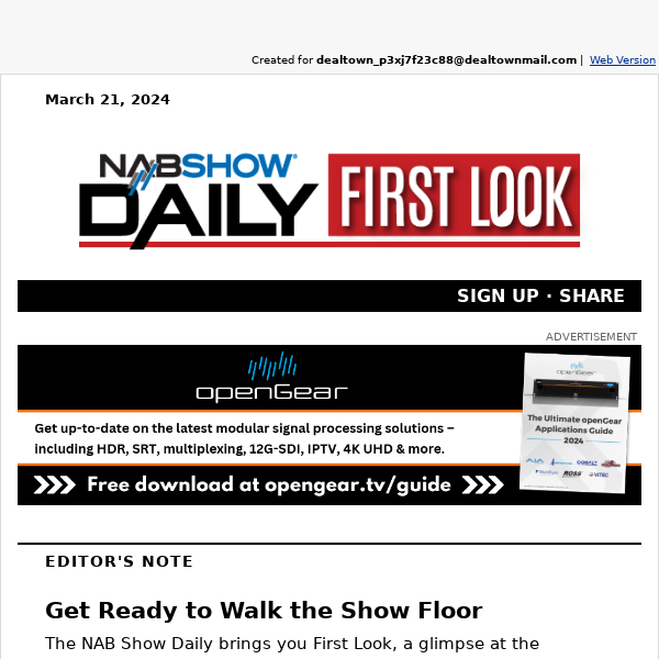 NAB Show Daily First Look - March 21, 2024