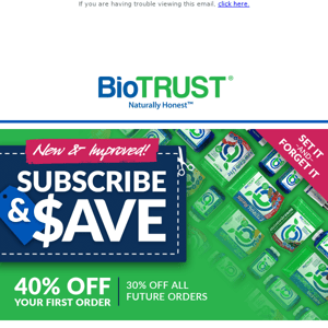 NEW Subscribe & Save – 40% OFF your first order!