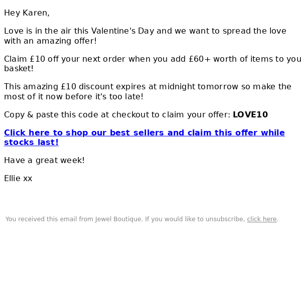 Love Is In The Air 💘 Here's £10 Off