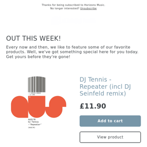 NEW! DJ Tennis - Repeater (incl DJ Seinfeld remix)