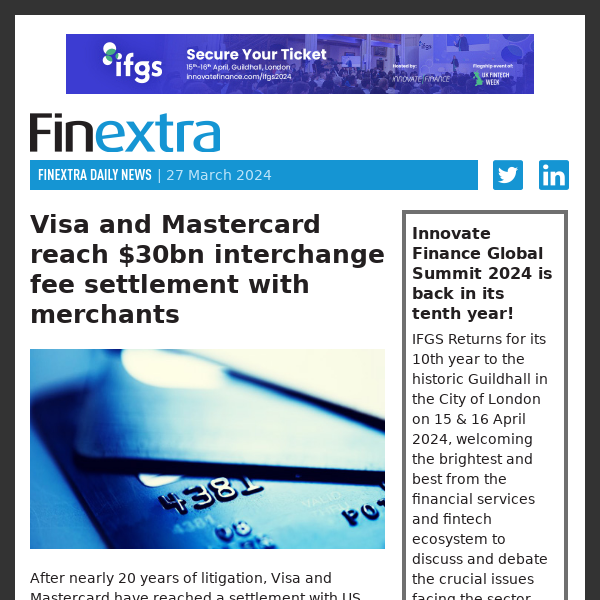 Finextra Daily News: 27 March 2024