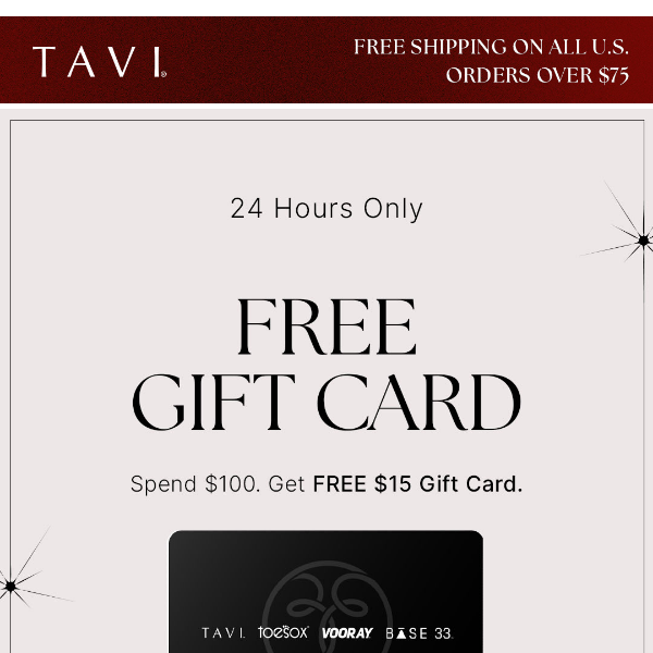 $15 Gift Card: Our Gift to You