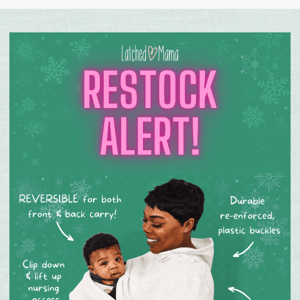 Restocks are here! Grab all your fave babywearing gear