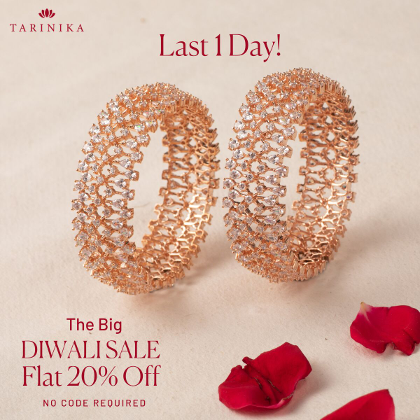 Last 1 Day Left - Flat 20% Off on Tarinika Big Diwali Sale