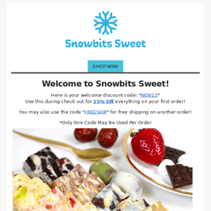 Thanks for Join Snowbits! Here's Your 15% Discount!