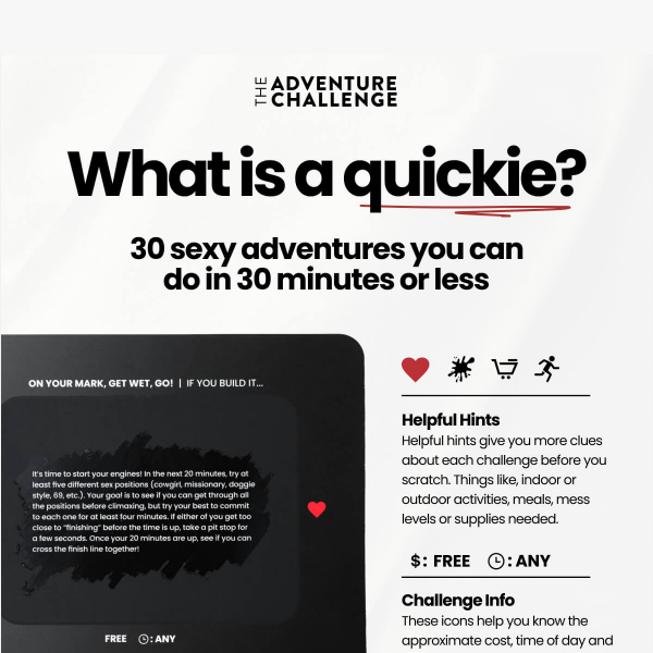 The Adventure Challenge: What's in our NEW Quickies product?