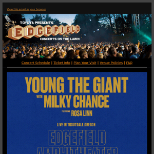 NEW show, Young The Giant with Milky Chance!