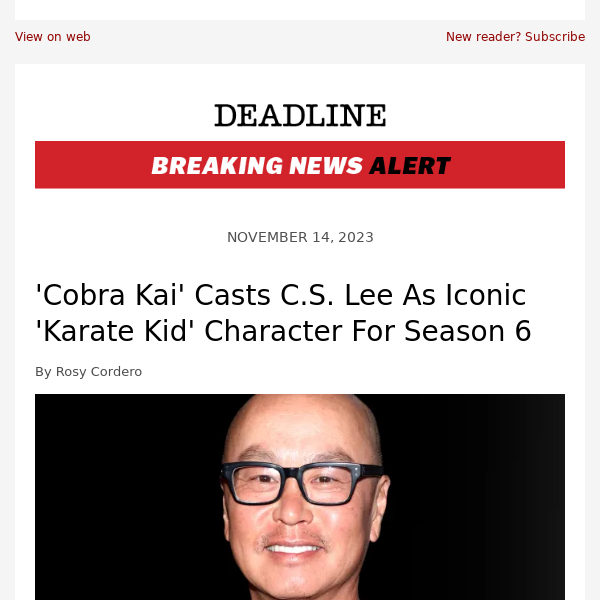 C.S. Lee joins Cobra Kai season 6