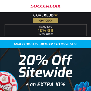 Save 50% Off With Goal Club Days Hot Deals!