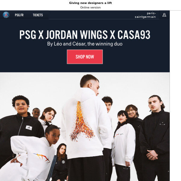 PSG x Jordan Wings x Casa93 capsule collection - Paris Saint Germain