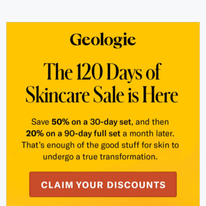 💰 120 Days of Skincare Sale = You Save Oodles of $$$