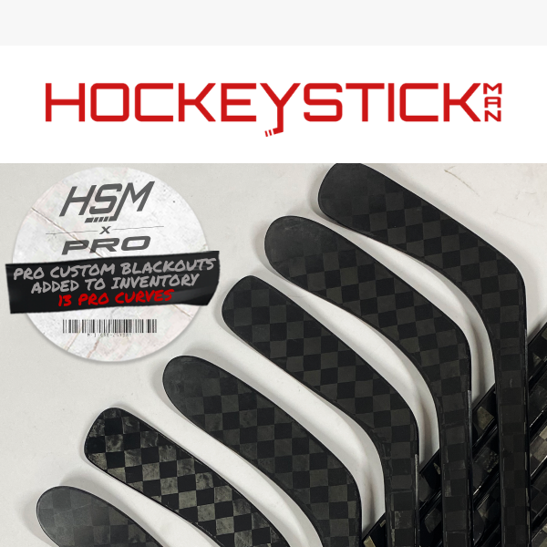 PRO HOCKEY CURVES OFFERED IN THE PRO BLACKOUT CUSTOM (EXTRA LITE)! –  HockeyStickMan