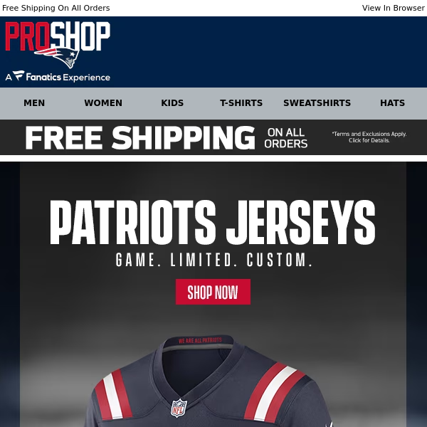 Wear Your Team Colors In Patriots Jerseys