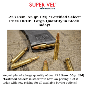 .223 FMJ Price Drop and Restock!