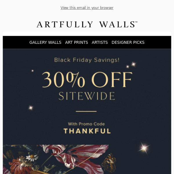 Black Friday Savings with 30% Off Everything!