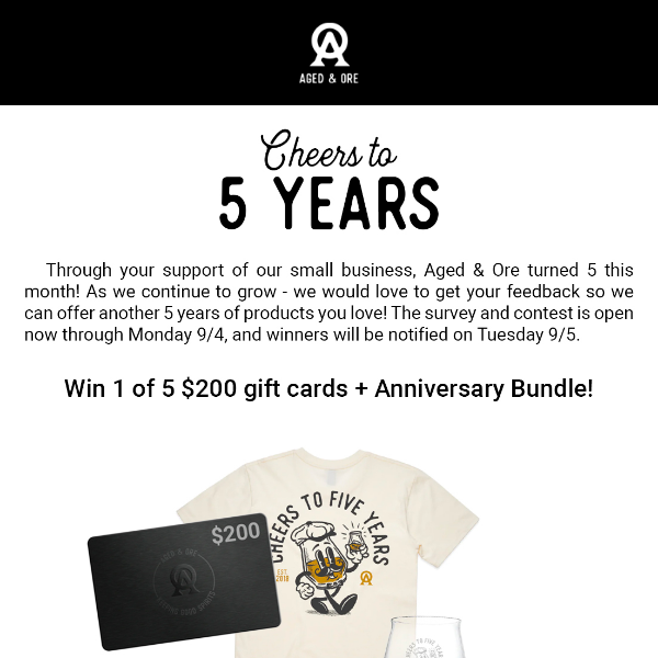 Aged & Ore Gift Card