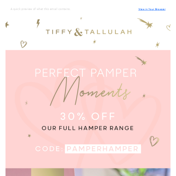 30% off Pamper Hampers