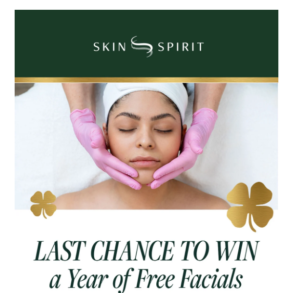Last day to enter: win a year of facials 😍