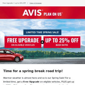 REMINDER: Save big with Avis Spring Sale