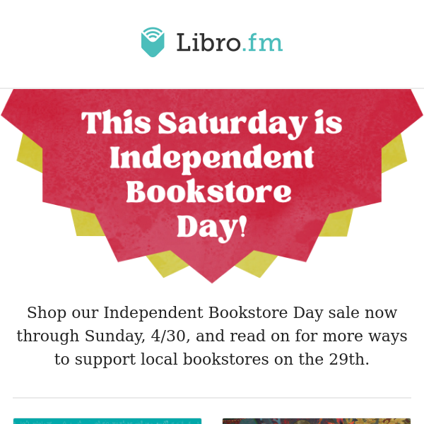 Independent Bookstore Day Sale!