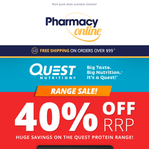 Quest Protein Range 40% OFF RRP | Nasonex Allergy | Plunkett's SuperFade + more!