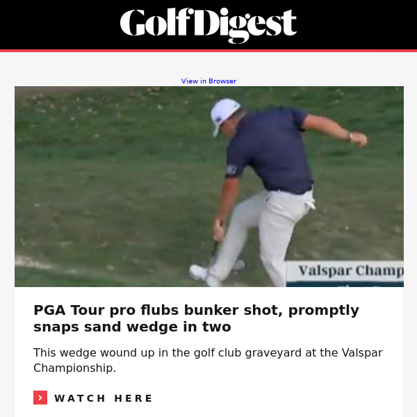 Tour pro snaps sand wedge after bunker flub