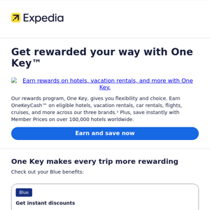 Earn and save as a One Key member