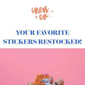 your favorite stickers are RESTOCKED!🎉