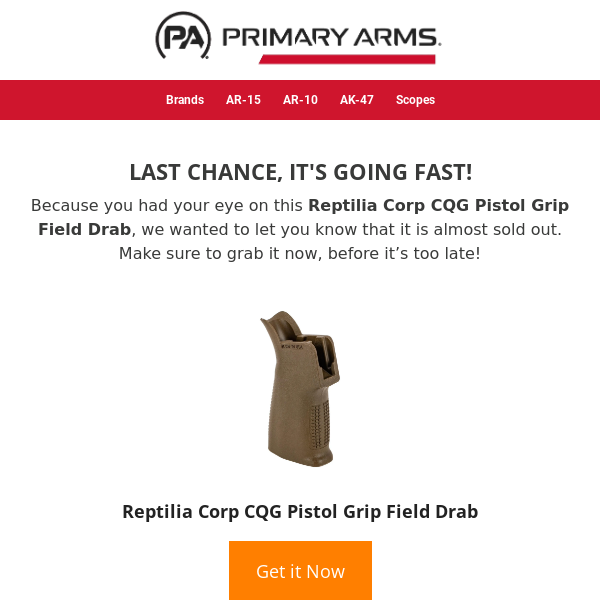 ⚡ It’s almost gone! See if Reptilia Corp CQG Pistol Grip Field Drab is available ⚡