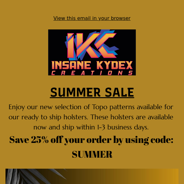 25% Off Summer Sale