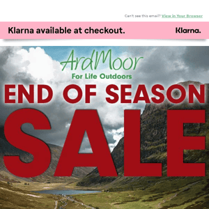 Up to 50% Off! End of Season Sale