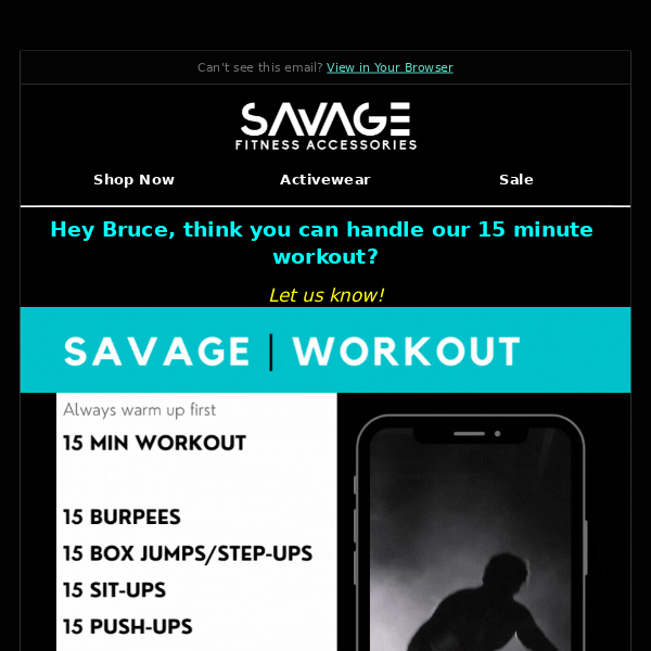 Savage Fitness Accessories Don't Miss This Epic Workout?! 💪