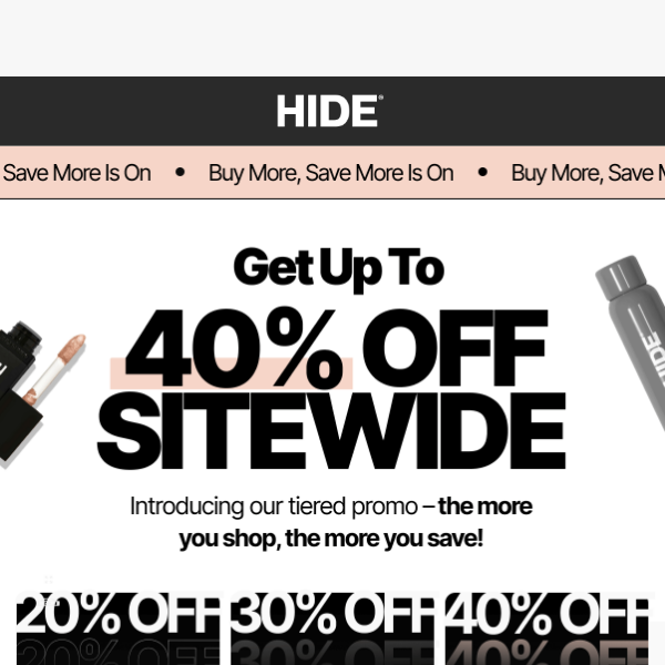 STARTS TODAY: Up to 40% Off